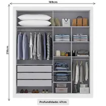 Guarda-Roupa Casal 4 Portas 3 Gavetas Maxel Cannes