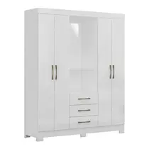 Guarda-Roupa Casal com Espelho 4 Portas 3 Gavetas Maxel Marrocos