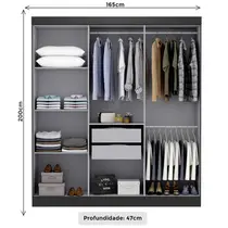 Guarda-Roupa Casal 6 Portas 2 Gavetas Maxel Holanda