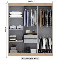 Guarda-Roupa Casal 6 Portas 2 Gavetas Maxel Holanda