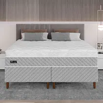 Cama Box King Umaflex Sevilha 193x203x64cm Molas Ensacadas - Cinza