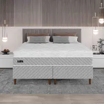 Cama Box King Umaflex Sevilha 193x203x64cm Molas Ensacadas - Cinza