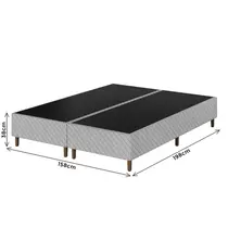 Base para Cama Box Queen Umaflex Sevilha 158x198x38cm - Cinza
