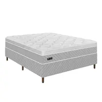 Cama Box Casal Umaflex Sevilha 138x188x64cm Molas Ensacadas - Cinza
