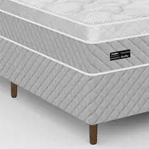 Cama Box Casal Umaflex Sevilha 138x188x64cm Molas Ensacadas - Cinza
