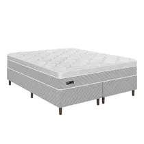 Cama Box King Umaflex Sevilha 193x203x64cm Molas Ensacadas - Cinza