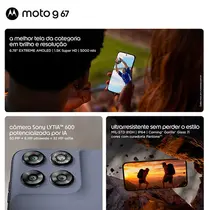 Smartphone Motorola Moto G67 5G 256GB 4GB RAM + 8GB RAM BOOST Câmera Dupla + Frontal 32MP Tela 6,8" - Chumbo