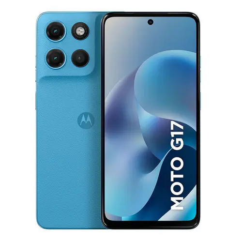 Smartphone Motorola Moto G17 4G 256GB 4GB RAM+8GB Ram Boost Câmera Dupla + Frontal 32MP Tela 6.7” - Azul