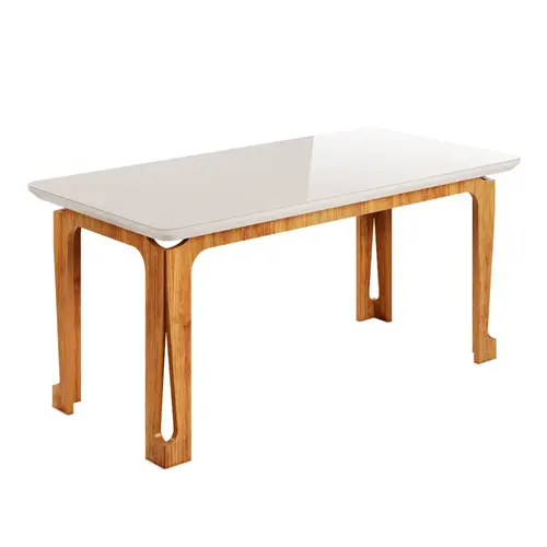 Mesa de Jantar 6 Lugares com Tampo de Vidro Viero Natuzzi 160x90cm