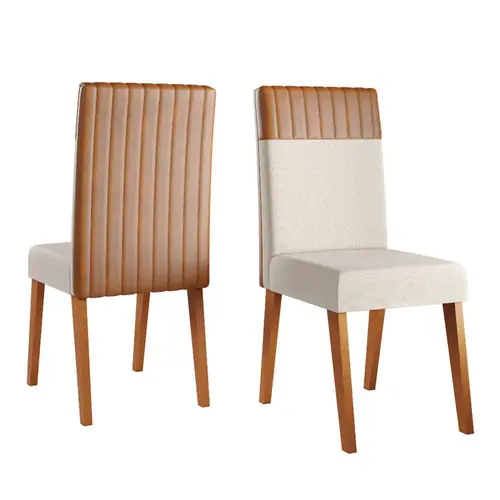 Conjunto de 2 Cadeiras Estofadas em Linho/Corano Viero Monaco