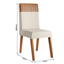 Conjunto de 2 Cadeiras Estofadas em Linho/Corano Viero Monaco