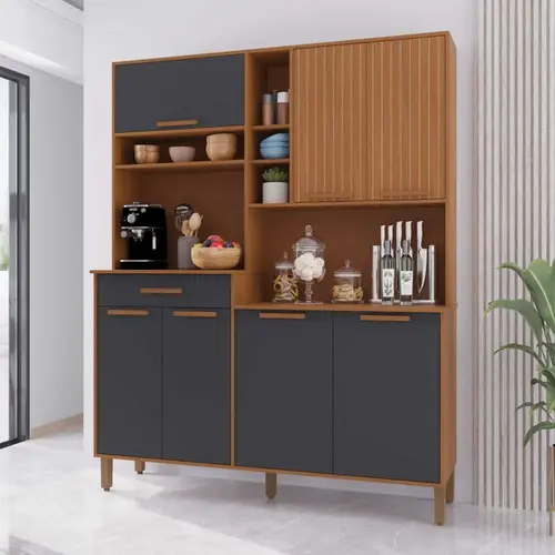 Cozinha Compacta 1,6m 7 Portas 1 Gaveta Indekes New Braga