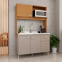 Cozinha Compacta 1,22m 4 Portas 1 Gavetas Indekes Veneto