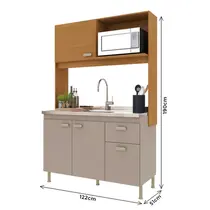 Cozinha Compacta 1,22m 4 Portas 1 Gavetas Indekes Veneto