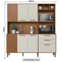 Cozinha Compacta 1,8m 7 Portas 2 Gavetas Indekes Grecia