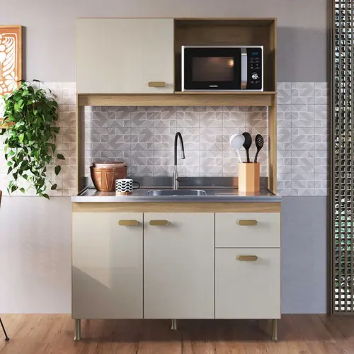 Cozinha Compacta 1,22m 4 Portas 1 Gavetas Indekes Veneto