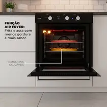 Forno Elétrico de Embutir Fischer Infinity 78 Litros com Air Fryer Preto