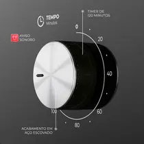 Forno Elétrico de Embutir Fischer Infinity 78 Litros com Air Fryer Preto