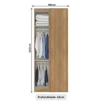 Guarda-Roupa Modulado de Canto Reto 1 Porta THB Móveis Modulare