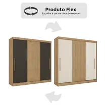 Guarda-Roupa Casal 3 Portas 2 Gavetas THB Móveis Vision Flex