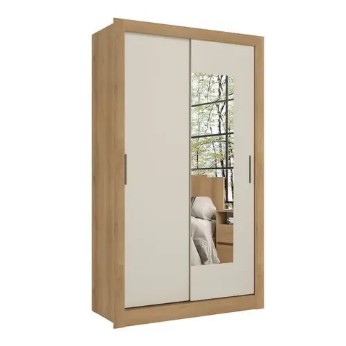Guarda-Roupa Solteiro com Espelho 2 Portas 1 Gaveta THB Móveis City Flex
