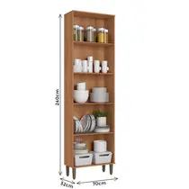 Cristaleira 70cm 2 Portas com Vidro THB Móveis Princess
