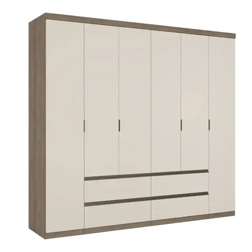 Guarda-Roupa Casal 6 Portas 4 Gavetas 100% MDF THB Móveis Nobre