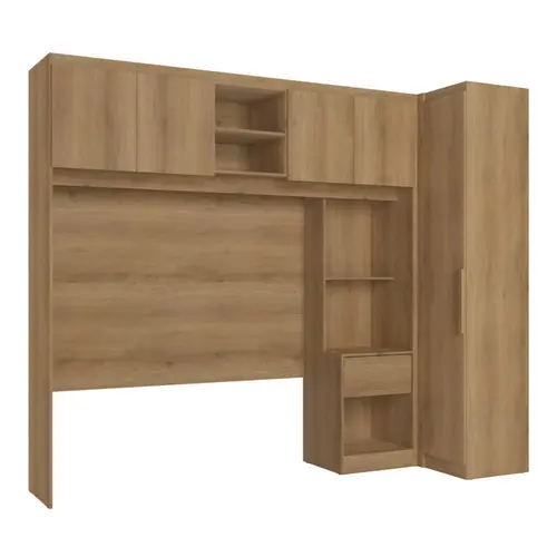 Guarda-Roupa Modulado de Canto Reto 5 Portas 1 Gaveta THB Móveis Modulare
