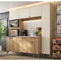 Cozinha Compacta 2,30m 9 Portas 1 Gaveta THB Móveis Moderna