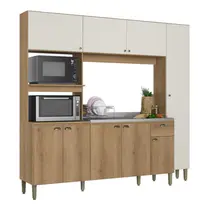 Cozinha Compacta 2,30m 9 Portas 1 Gaveta THB Móveis Moderna