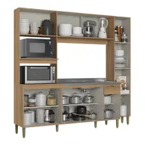 Cozinha Compacta 2,30m 9 Portas 1 Gaveta THB Móveis Moderna