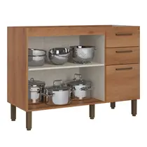 Balcão Pia 120cm 2 Portas 3 Gavetas THB Móveis Princess