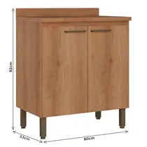 Balcão para Cooktop 2 Portas 100% MDF THB Móveis Princess