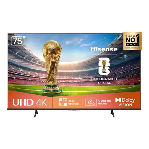 Smart TV 4K 75” Hisense DLED 75A6NV com Dolby Vision e Bluetooth