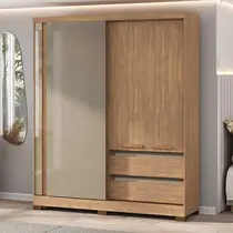 Guarda-Roupa Casal 3 Portas de Correr 2 Gavetas Atualle Condor
