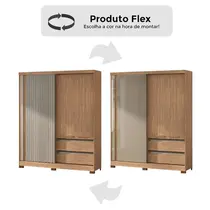 Guarda-Roupa Casal 3 Portas de Correr 2 Gavetas Atualle Condor