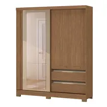Guarda-Roupa Casal com Espelho 3 Portas de Correr 2 Gavetas Atualle Condor Flex
