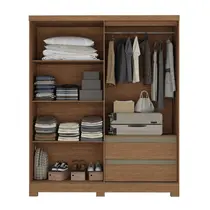 Guarda-Roupa Casal com Espelho 3 Portas de Correr 2 Gavetas Atualle Condor Flex