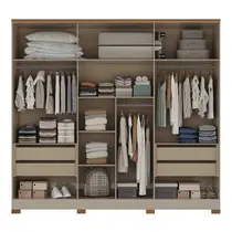 Guarda-Roupa Casal com Espelho 6 Portas 4 Gavetas 100% MDF Atualle Dakota