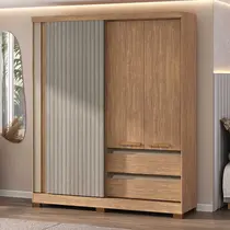 Guarda-Roupa Casal 3 Portas de Correr 2 Gavetas Atualle Condor