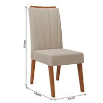 Conjunto Mesa de Jantar Munique com Vidro e 8 Cadeiras Safira Viero – Mel Blonde Off White/Bronze