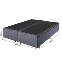 Base Baú para Cama Box Queen Cristalflex Suede 158x198x36cm - Chumbo