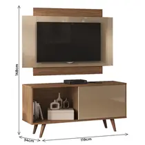Rack com Painel para TV até 50 Polegadas 1,19m Atualle Malaga Flex
