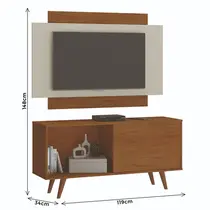 Rack com Painel para TV até 50 Polegadas 1,19m Atualle Malaga Flex
