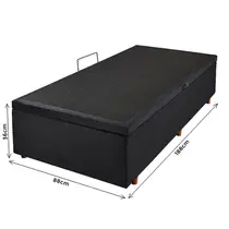Base para Cama Box Solteiro com Baú Cristalflex Suede 88x188x36cm - Preto
