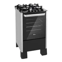 Fogão 4 Bocas Fischer Fit Line com Mesa de Vidro e Acendimento Automático Preto - Bivolt