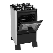 Fogão 4 Bocas Fischer Fit Line com Mesa de Vidro e Acendimento Automático Preto - Bivolt
