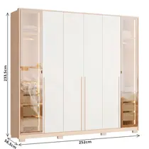 Guarda-Roupa Casal 6 Portas 6 Gavetas 100% MDF com LED Herval PH1810O