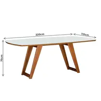 Mesa de Jantar Herval MH 5341 110X220cm Amêndoa Off White
