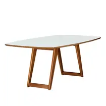 Mesa de Jantar Herval MH 5341 110X170cm Amêndoa Off White